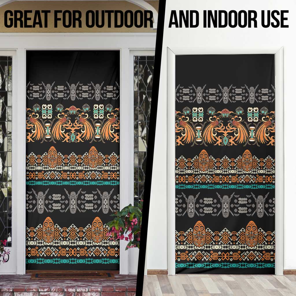 Black Batik Papua-inspired Pattern Door Cover - Polynesian Pride