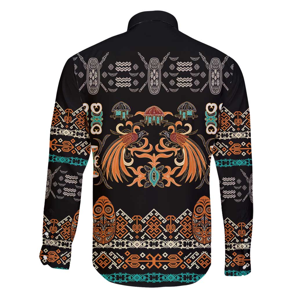 Black Batik Papua-inspired Pattern Family Matching Mermaid Dress and Hawaiian Shirt LT9 - Polynesian Pride
