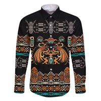 Black Batik Papua-inspired Pattern Family Matching Off The Shoulder Long Sleeve Dress and Hawaiian Shirt - Polynesian Pride