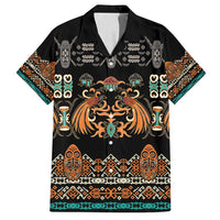 Black Batik Papua-inspired Pattern Family Matching Off Shoulder Short Dress and Hawaiian Shirt - Polynesian Pride