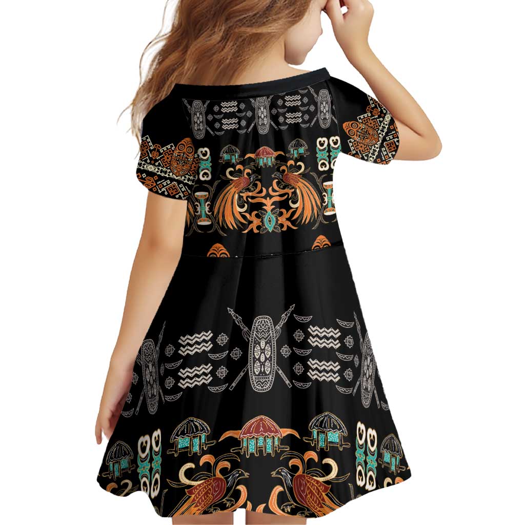 Black Batik Papua-inspired Pattern Family Matching Puletasi and Hawaiian Shirt - Polynesian Pride