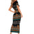 Black Batik Papua-inspired Pattern Family Matching Short Sleeve Bodycon Dress and Hawaiian Shirt - Polynesian Pride