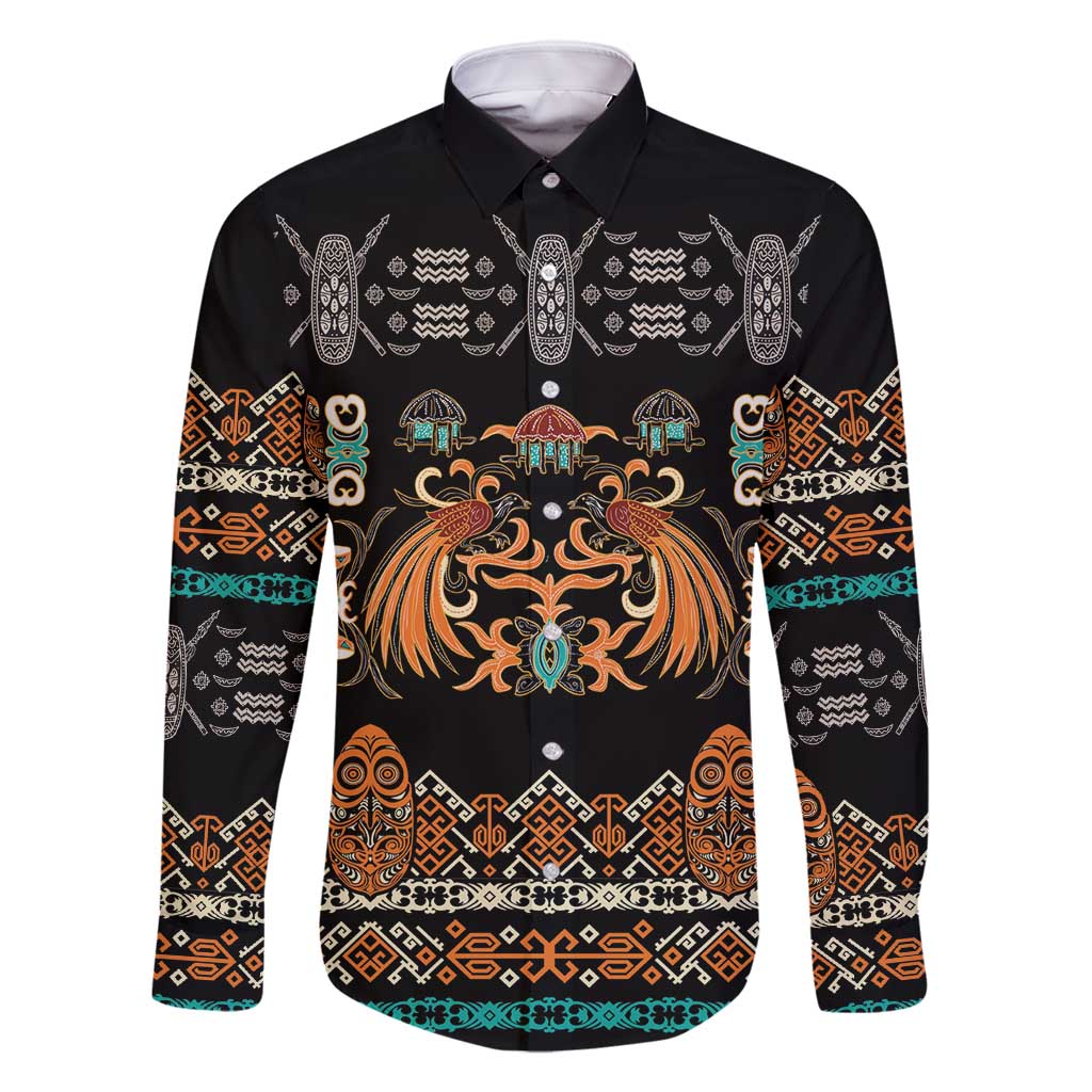 Black Batik Papua-inspired Pattern Family Matching Tank Maxi Dress and Hawaiian Shirt - Polynesian Pride