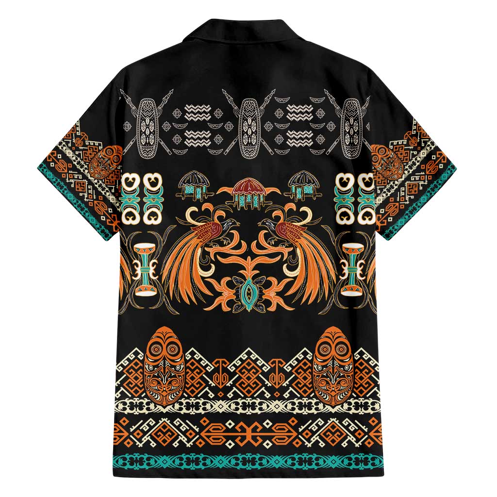 Black Batik Papua-inspired Pattern Hawaiian Shirt - Polynesian Pride