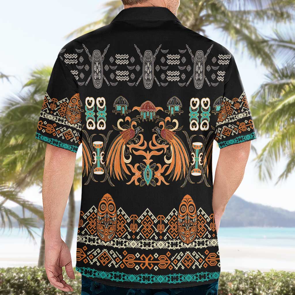 Black Batik Papua-inspired Pattern Hawaiian Shirt - Polynesian Pride