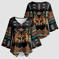 Black Batik Papua-inspired Pattern Kimono Sleeve Blouse LT9 - Polynesian Pride