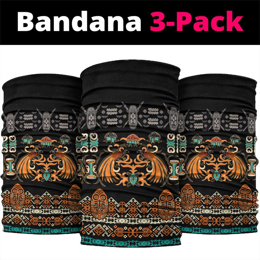Black Batik Papua-inspired Pattern Neck Gaiter LT9