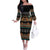 Black Batik Papua-inspired Pattern Off The Shoulder Long Sleeve Dress - Polynesian Pride