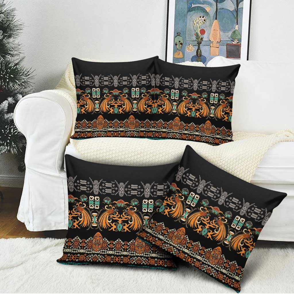 Black Batik Papua-inspired Pattern Pillow Cover - Polynesian Pride