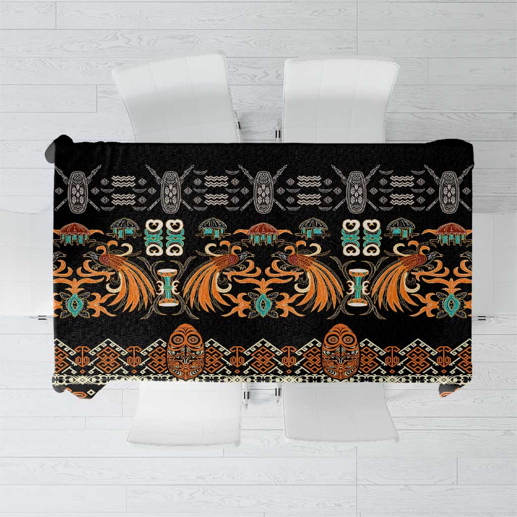 Black Batik Papua-inspired Pattern Tablecloth - Polynesian Pride