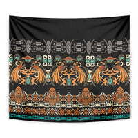 Black Batik Papua-inspired Pattern Tapestry - Polynesian Pride
