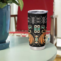 Black Batik Papua-inspired Pattern Tumbler Cup - Polynesian Pride