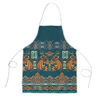 Dark Cyan Blue Batik Papua-inspired Pattern Apron - Polynesian Pride