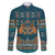 Dark Cyan Blue Batik Papua-inspired Pattern Family Matching Puletasi and Hawaiian Shirt - Polynesian Pride