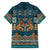 Dark Cyan Blue Batik Papua-inspired Pattern Family Matching Short Sleeve Bodycon Dress and Hawaiian Shirt - Polynesian Pride