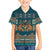 Dark Cyan Blue Batik Papua-inspired Pattern Family Matching Short Sleeve Bodycon Dress and Hawaiian Shirt - Polynesian Pride