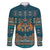 Dark Cyan Blue Batik Papua-inspired Pattern Family Matching Tank Maxi Dress and Hawaiian Shirt - Polynesian Pride