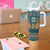 Dark Cyan Blue Batik Papua-inspired Pattern Tumbler With Handle - Polynesian Pride