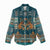 Dark Cyan Blue Batik Papua-inspired Pattern Women Casual Shirt - Polynesian Pride