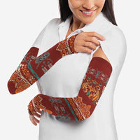 Oxblood Batik Papua-inspired Pattern Arm Sleeves - Polynesian Pride