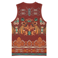 Oxblood Batik Papua-inspired Pattern Basketball Jersey LT9 - Polynesian Pride