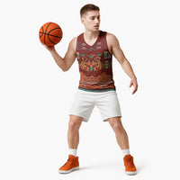 Oxblood Batik Papua-inspired Pattern Basketball Jersey LT9 - Polynesian Pride