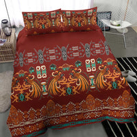 Oxblood Batik Papua-inspired Pattern Bedding Set - Polynesian Pride