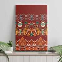 Oxblood Batik Papua-inspired Pattern Canvas Wall Art LT9 - Polynesian Pride