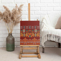 Oxblood Batik Papua-inspired Pattern Canvas Wall Art LT9 - Polynesian Pride