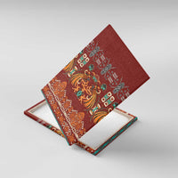Oxblood Batik Papua-inspired Pattern Canvas Wall Art LT9 With Frame Red - Polynesian Pride