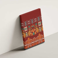Oxblood Batik Papua-inspired Pattern Canvas Wall Art LT9 - Polynesian Pride