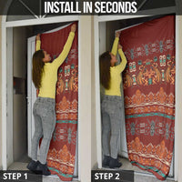 Oxblood Batik Papua-inspired Pattern Door Cover - Polynesian Pride