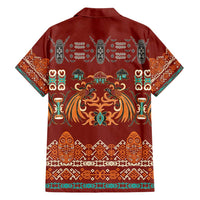 Oxblood Batik Papua-inspired Pattern Family Matching Long Sleeve Bodycon Dress and Hawaiian Shirt LT9 - Polynesian Pride