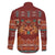 Oxblood Batik Papua-inspired Pattern Family Matching Long Sleeve Bodycon Dress and Hawaiian Shirt - Polynesian Pride
