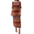 Oxblood Batik Papua-inspired Pattern Family Matching Puletasi and Hawaiian Shirt - Polynesian Pride