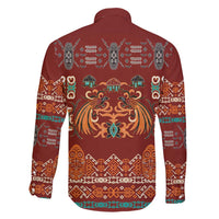 Oxblood Batik Papua-inspired Pattern Family Matching Short Sleeve Bodycon Dress and Hawaiian Shirt LT9 - Polynesian Pride