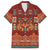 Oxblood Batik Papua-inspired Pattern Family Matching Tank Maxi Dress and Hawaiian Shirt - Polynesian Pride