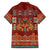 Oxblood Batik Papua-inspired Pattern Family Matching Tank Maxi Dress and Hawaiian Shirt - Polynesian Pride