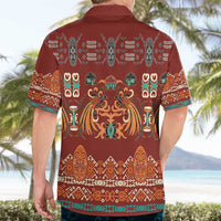 Oxblood Batik Papua-inspired Pattern Hawaiian Shirt - Polynesian Pride