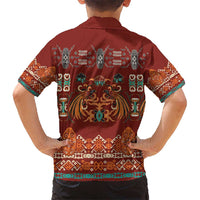 Oxblood Batik Papua-inspired Pattern Hawaiian Shirt - Polynesian Pride