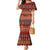 Oxblood Batik Papua-inspired Pattern Mermaid Dress - Polynesian Pride