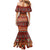 Oxblood Batik Papua-inspired Pattern Mermaid Dress - Polynesian Pride