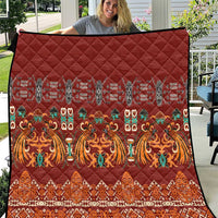 Oxblood Batik Papua-inspired Pattern Quilt LT9 Red - Polynesian Pride