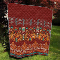 Oxblood Batik Papua-inspired Pattern Quilt LT9 - Polynesian Pride
