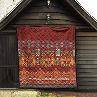 Oxblood Batik Papua-inspired Pattern Quilt LT9 - Polynesian Pride