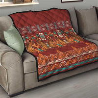 Oxblood Batik Papua-inspired Pattern Quilt LT9 - Polynesian Pride