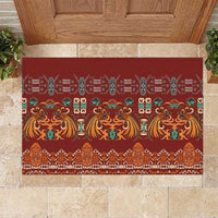 Oxblood Batik Papua-inspired Pattern Rubber Doormat LT9 Red - Polynesian Pride
