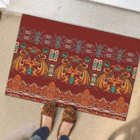 Oxblood Batik Papua-inspired Pattern Rubber Doormat LT9 - Polynesian Pride