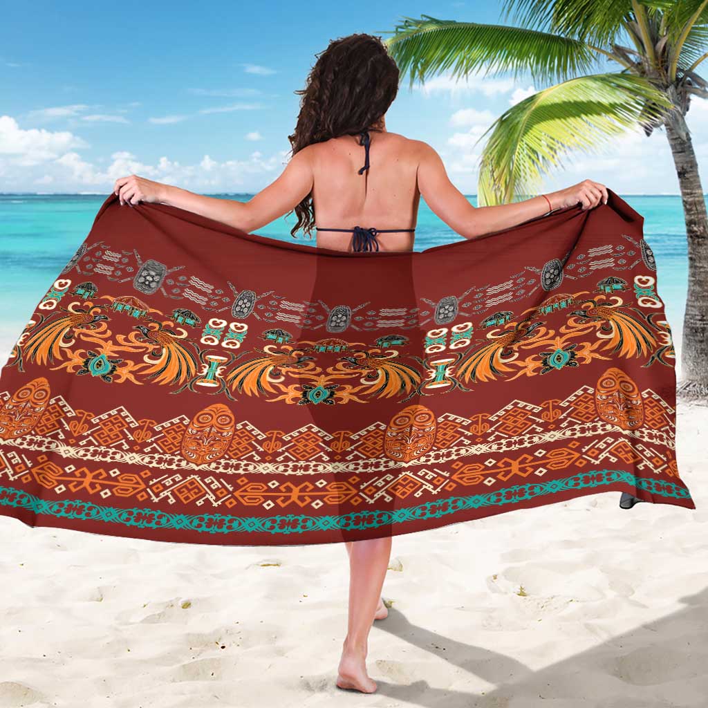 Oxblood Batik Papua-inspired Pattern Sarong - Polynesian Pride