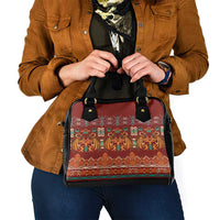 Oxblood Batik Papua-inspired Pattern Shoulder Handbag - Polynesian Pride